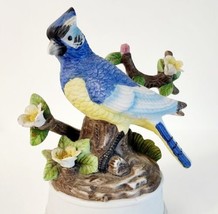 Blue Jay Music Box Figurine Bird Ceramic Vintage 1980-90s Collectible HGS2E - $24.99