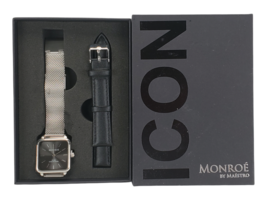 Monroe Icon Watch Platinum Removable Bands Women’s Modern Silver Fashion - $69.27