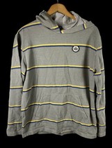 Hurley Hoodie Size Medium Mens Gray Stripe Slub Thermal Striped Y2K Skat... - £26.11 GBP