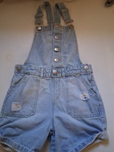 DKNY Distressed Overall Blue Jean Shorts 10 - $15.00