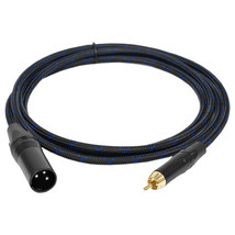 Premium 6 Foot Braided XLR Male to RCA Male Patch Cable Cord - £25.57 GBP