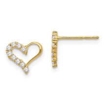 14k Madi K CZ Heart Post Earrings SE2313 - $133.60