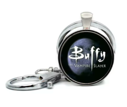 BUFFY the VAMPIRE SLAYER Vintage Keychain ♡ Glass Dome Bag Charm ✩ Steam... - $13.68 CAD