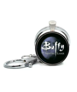BUFFY the VAMPIRE SLAYER Vintage Keychain ♡ Glass Dome Bag Charm ✩ Steam... - $9.99