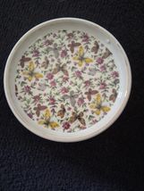 Ceramic Lipped Coaster 6.75 Wide 1 In Deep With Butterflies bathroom, ki... - $29.71