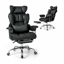 Big and Tall Executive Office Desk Chair with Footrest-Black - $242.49