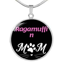 Ragamuffin Cat Mom Necklace Circle Pendant Stainless Steel Or 18k Gold 1... - £34.33 GBP