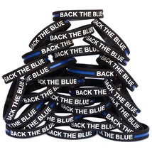 100 Child Back the Blue Flag Thin Blue Line Wristbands - €42,80 EUR