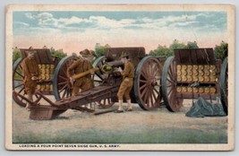 U.S. Army Loading a Four Point Seven Siege Gun WW1  Postcard K21 - £4.47 GBP