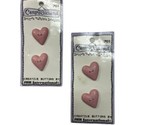 Camp Grandma Buttons Novelty Pink Hearts Lot of 4 on Cards - £8.96 GBP