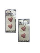 Camp Grandma Buttons Novelty Pink Hearts Lot of 4 on Cards - £8.94 GBP