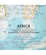 1960 Africa Map National Geographic Middle East Europe Vintage 24.5 x 19... - $27.87 CAD