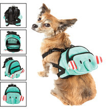 Pet Life &#39;Dumb-Bone&#39; Dual-Pocketed Animated Pet Dog Harness Backpack - £16.78 GBP