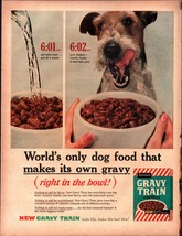 1960 Gravy Train Dog Food Ad  Schnauzer Dog nostalgic d1 - £16.95 GBP