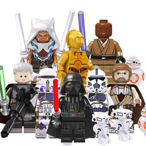 8pcs Star Wars Mace Windu 187th Legion Rahm Kota Obi-Wan Darth Vader Minifigures - £15.87 GBP