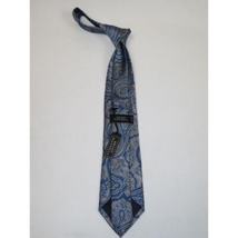 Men's 100% Silk Necktie By Bruno Piattelli Paisley Floral Fancy BP2 Blue Gray image 3