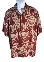 Caribb EAN Roundtree &amp; York Men&#39;s Short Sleeve Button Down Rayon Shirt Medium - £7.99 GBP