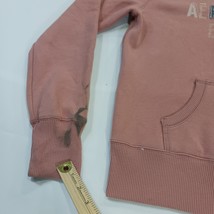 Aeropostale Hoodie Women's Size Medium Coral Pullover Embroidered Sweatshirt image 4