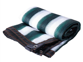 Customize 85% UV Dark Green &amp; White Shade Cloth Taped Edge with Grommets - £4.04 GBP+