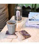 Amethyst and Rose Quartz Coasters Purple Pink Crystal Luxury Gifts | Hom... - €24,19 EUR