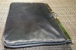 VINTAGE SATIN WOMAN PURSE SET CLUTCH BAG W/CHAIN SHOULDER STRAP W/COIN P... - $12.00