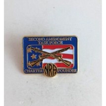 Vintage Second Amendment Task Force NRA Charter Founder USA Flag Lapel Hat Pin - £6.19 GBP