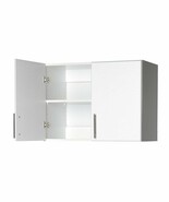 White Wall Cabinet with 2 Doors and Adjustable Shelf - $430.82 CAD