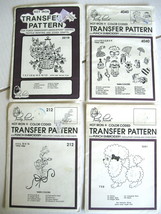 Four (4) Pretty Punch Hot Iron Transfer Patterns in Sealed Envelopes  - $19.99