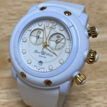 Miami Beach Glam Rock Unisex 100m White Analog Quartz Chrono Watch~New Battery - £35.86 GBP
