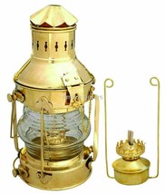 Maritime Ship Lantern Boat Light15&quot; Antique Brass Oil Lamp  Nautical Anchor Lamp - £77.26 GBP