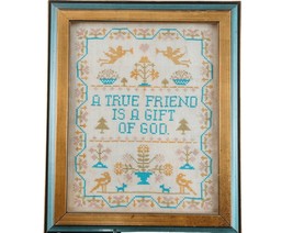 Vintage Needlepoint &quot;A true Friend is A Gift From &quot; - £116.81 GBP