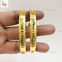 18 Kt, 22 Kt Real Yellow Gold Handmade Slip-On Bracelet Bangles 14 -39 Gm (2Pcs) - £968.25 GBP+