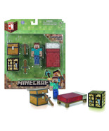 Minecraft Overworld Survival Pack with Steve 3.25&quot; Figure New in Package - £11.70 GBP