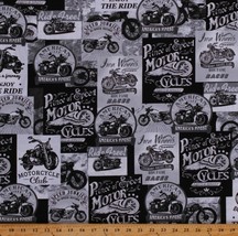 Cotton Motorcycles Transportation America&#39;s Finest Fabric Print by Yard D764.66 - £10.14 GBP
