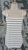 New Ann Taylor LOFT Snowy White Black Dot Cami Top Women Medium Adjust Strap $30 - £13.45 GBP