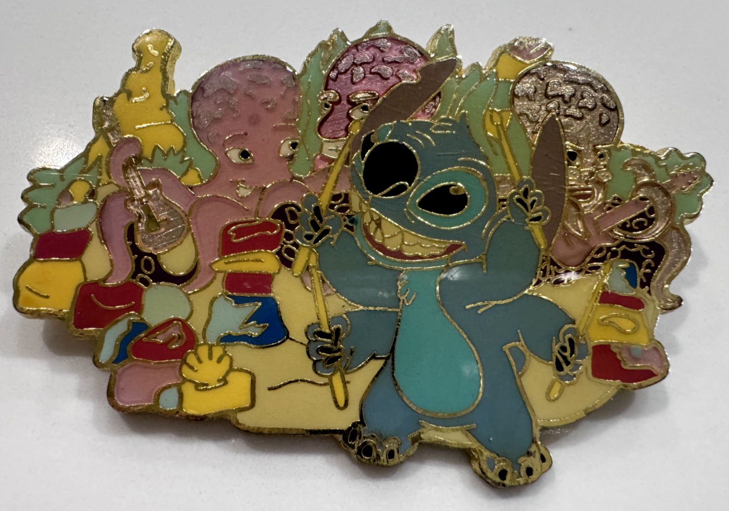 Disney Jumbo Stitch Octopi Drum Garden LE 250 Octopus PIN Rare 2009 - $79.19