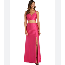 Morgan &amp; Co Womens Skirt Set Pink Fuchsia Long Maxi Stretch Ruched Junio... - $41.73