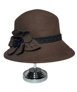 Coldwater Creek Cloche Bucket Hat Womens OS Wool Banded Flower Brown 20s... - $32.48 CAD