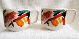 TWO Starbucks 2015 Coffee Cups Mugs Artisan Series ABSTRACT PAINT STROKE... - £20.47 GBP