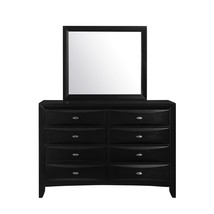 Black Mirror With Rectangular Sleek Wood Trim - £166.98 GBP