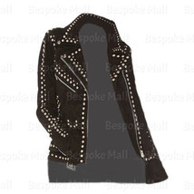NEW WOMAN WESTERN STYLE BLACK SILVER STUDDED GENUINE SUEDE LEATHER JACKE... - £152.23 GBP+