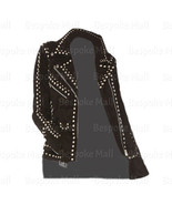 NEW WOMAN WESTERN STYLE BLACK SILVER STUDDED GENUINE SUEDE LEATHER JACKE... - $193.59+