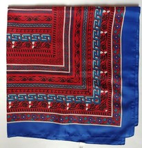 Womans Scarf Aztec Design Red Blue 30in Square Geometric Head Neck Made ... - £17.70 GBP