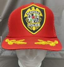 Vintage Hawaii Five 0 5-0 Red Police Hat Gold Crest - $12.19