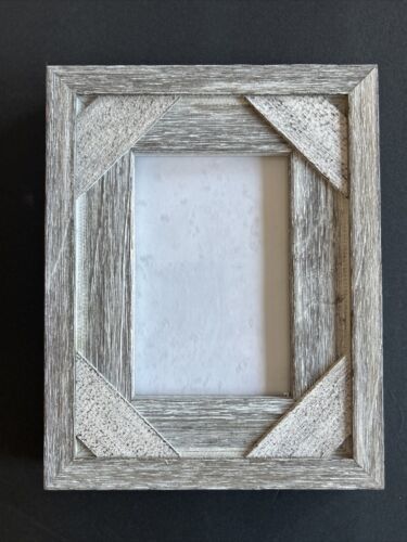 Broyhill 3.5"x5.5" Grey Chic Distressed Picture Frame   7 1/2 x 9 1/2" Overall - $14.01