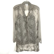 Womens Size Small Soft Surroundings Pure Silk Floral Embroidered Tunic Top Set - £25.31 GBP