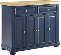 Crosley Furniture Madison Kitchen Island with Butcher Block Top, Navy - £361.30 GBP