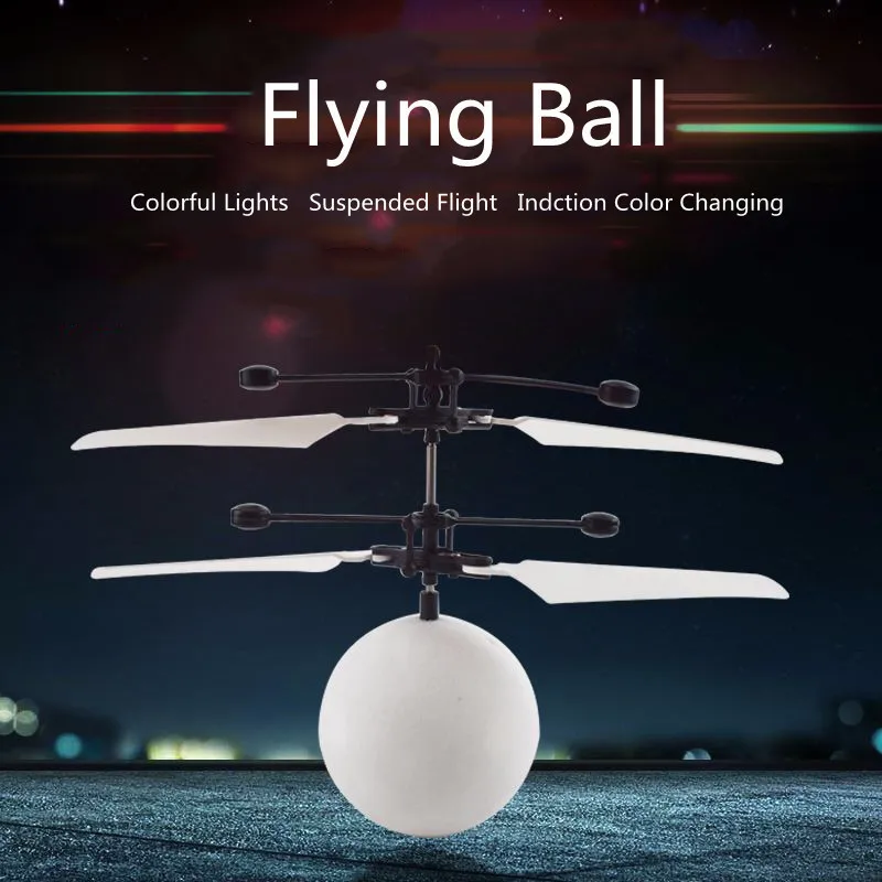 Luminous toy Newest Upgraded colorful variation RC Fly Ball LED Light Aircraft - £11.22 GBP+