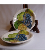 Set Of 2 Produced For Designpac Inc. Small Plates Saucers 6&quot; Purple And ... - $9.74