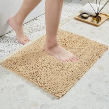 Quick-Dry Chenille Bath Mat Non-Slip Absorbent Khaki - $514.41 MXN